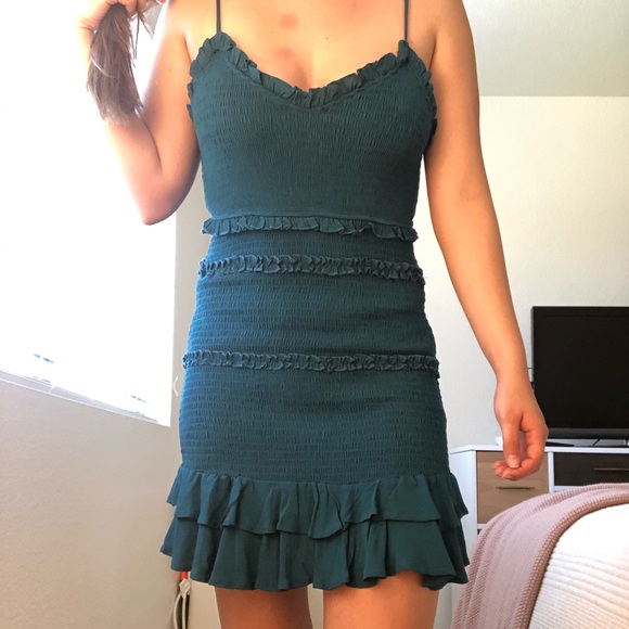 Mini dress with ruffle - Picture 2 of 4